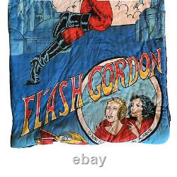 EXTREMELY RARE Vintage 1960s Comic Flash Gordon Zip Up Blue Red Sleeping Bag