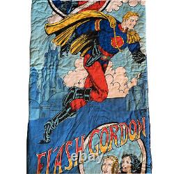 EXTREMELY RARE Vintage 1960s Comic Flash Gordon Zip Up Blue Red Sleeping Bag