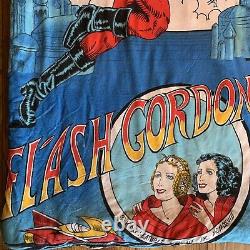 EXTREMELY RARE Vintage 1960s Comic Flash Gordon Zip Up Blue Red Sleeping Bag