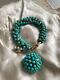 EXTREMELY RARE Vintage 1960s TRIFARI Serpentine Bracelet Turquoise Lucite