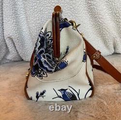 EXTREMELY RARE Vintage Brahmin Frame Satchel in Blue Delft Floral