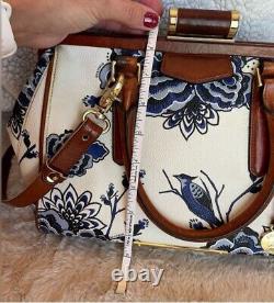 EXTREMELY RARE Vintage Brahmin Frame Satchel in Blue Delft Floral