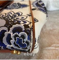 EXTREMELY RARE Vintage Brahmin Frame Satchel in Blue Delft Floral