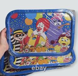 EXTREMELY RARE Vintage McDonalds Birthday Promotional Metal TV Diner Trays NEW
