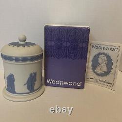 EXTREMELY RARE Wedgwood Jasperware Blue on White Reverse Jar Pot