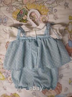 EXTREMELY RARE vintage Cabbage Patch Kids over the shoulder tie dress blue