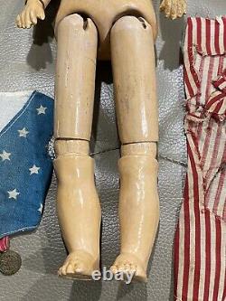 EXTREMELY Rare GERMAN BISQUE PORTRAIT OF UNCLE SAM BY DRESSEL OG COSTUME 12 S1
