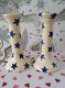 Emma Bridgewater Blue Stars Candlesticks Extremely Rare EARLY Backstanp