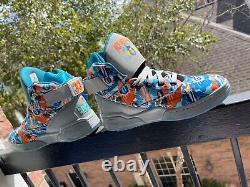 Ewing 33 Hi Ace Ventura X Mache Shoes Extremely Rare Grey/Orange/Blue Mens 8