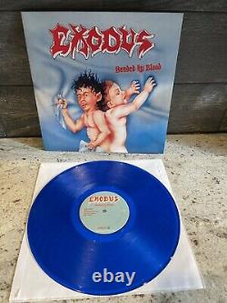 Exodus Bonded By Blood LP Translucent Blue Vinyl, Extremely Rare, Near Mint
