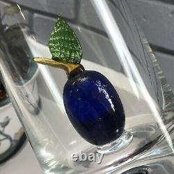 Extremely HTF Rare Cobalt Blue Art Glass Fruit Inside Wine Decanter Bottle