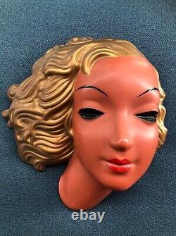 Extremely RARE Art Deco Wall mask Goldscheider Ceramics Wien Austria LOT x7