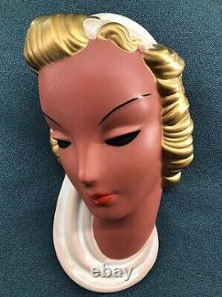 Extremely RARE Art Deco Wall mask Goldscheider Ceramics Wien Austria LOT x7