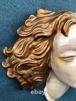 Extremely RARE Art Deco Wall mask Goldscheider Ceramics Wien Austria LOT x7