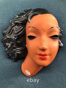 Extremely RARE Art Deco Wall mask Goldscheider Ceramics Wien Austria LOT x7