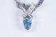 Extremely RARE Natural Pearl Blue Diamond 14K White Gold Necklace
