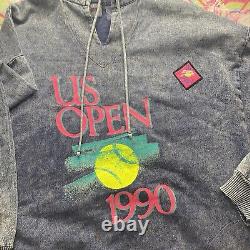Extremely Rare 1990 U. S. Open Acid Wash Denim Pullover Jacket Unisex Size XL
