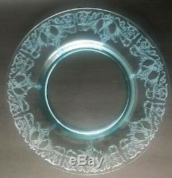 Extremely Rare 6 Tinkerbell Fairy Morgan 1920's-30's Depression Glass Blue Plate