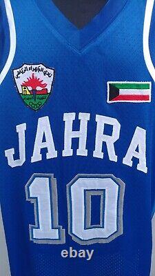Extremely Rare Al-Jahra SC Kuwait #10 Basketball Jersey Blue White Shirt Top