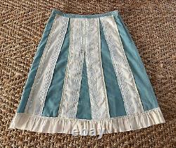 Extremely Rare Anthropologie Blue Velvet Inset Skirt 4