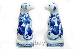 Extremely Rare Antique Clignancourt Porcelain Blue And White Dog Figurine