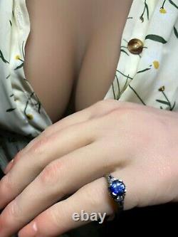 Extremely Rare Art Deco18K Bi Colored Blue Sapphire & Diamond Ring weighs 3.1g