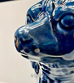 Extremely Rare Arthur Wood X-Large Royal Blue Staffordshire Spaniel Mantel Dogs