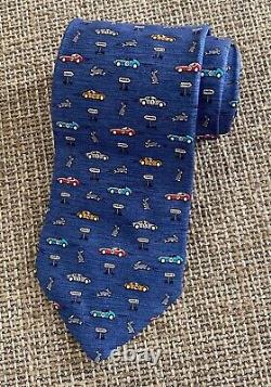 Extremely Rare! Authentic Luxury HERMES PARIS 7980 EA Tour Auto 2001 Silk Tie