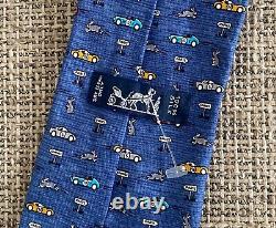 Extremely Rare! Authentic Luxury HERMES PARIS 7980 EA Tour Auto 2001 Silk Tie