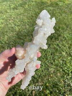 Extremely Rare Blue Chalcedony and Stilbite Stalactite
