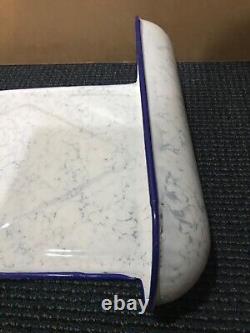 Extremely Rare Blue & White Nm Snow On The Mountain Utensil Rack Old Graniteware