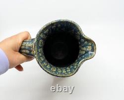 Extremely Rare Bob Cheryl Husby Studio Pottery Blue Pitcher