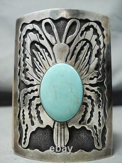 Extremely Rare Butterfly Vintage Navajo Turquoise Sterling Silver Ketoh Bracelet