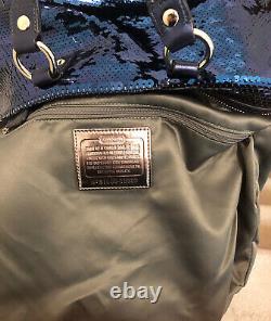 Extremely Rare! COACH Poppy Sequin Spotlight Tote Purse Bag in Blue Jean! 15383