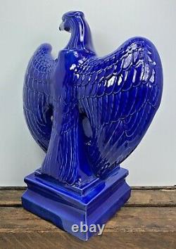 Extremely Rare Ceramic Blue Eagle Vintage Early 1960s Statue