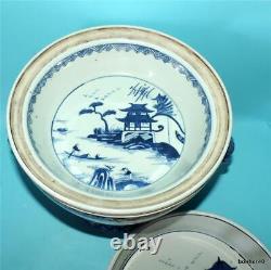 Extremely Rare Chinese Porcelain 18thc Blue White Serving Stacking Box