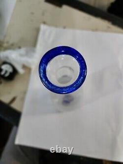 Extremely Rare Cobalt Blue Art Glass Fruit Inside Wine Decanter Bottle Hard2Find