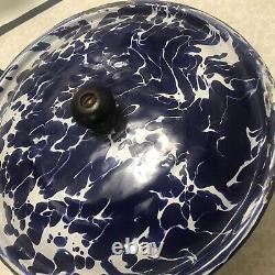Extremely Rare Cobalt Blue Swirl Pan Graniteware Enamelware Antique Unique