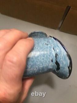 Extremely Rare Cup Measure Old Blue & White Graniteware Enamelware Antique