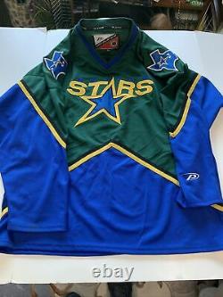 Extremely Rare Dallas Stars Royal Blue & Green Pro Player Jersey Mens XL Mint