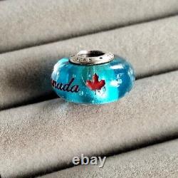 Extremely Rare Exclusive To Canada Authentic Pandora Murano Glass Charm EUC