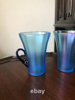 Extremely Rare Fenton Celeste and Cobalt #220 Set of Two