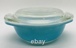 Extremely Rare HTF Pyrex Blue 080 Mini Casserole With Lid