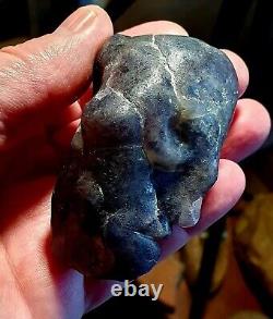 Extremely Rare Haunting Iron Age Celtic Teutates Head Totem'The Blue Man'