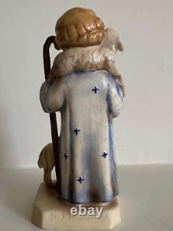 Extremely Rare Hummel Figurine 42/0 Blue & Red Flower Tmk 1 Crown Mark