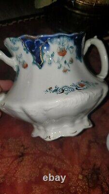 Extremely Rare J&G Meakin 1890 Sugar Bowl Withlid And Creamer Mint Condition