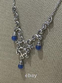 Extremely Rare James Avery Blue Lapis Sterling 925 Chandelier Necklace Retired