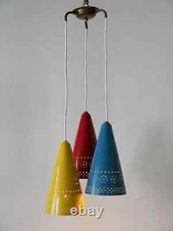 Extremely Rare & Lovely Mid Century Modern Cascading Pendant Lamp or Sconce H D