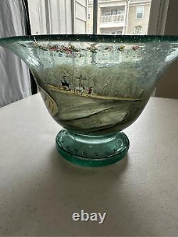 Extremely Rare Ludwig Moser Hand Blown, Hand Painted Enamel Bowl