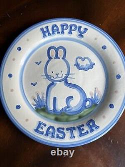 Extremely Rare M A Hadley Pottery Happy Easter 13 Inch Platter